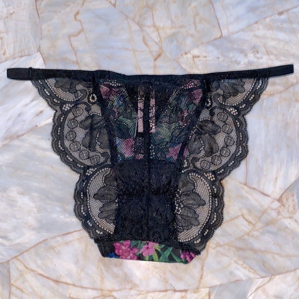 Small Victoria’s Secret Floral Lace String Cheekini Panty - Picture 9 of 11